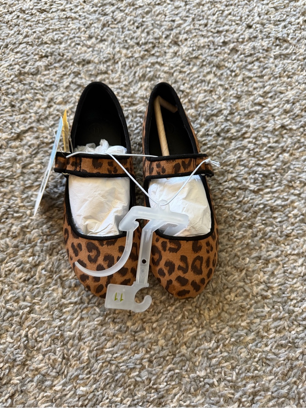 Cat & Jack Leopard Mary Jane Flats - Brown/Black